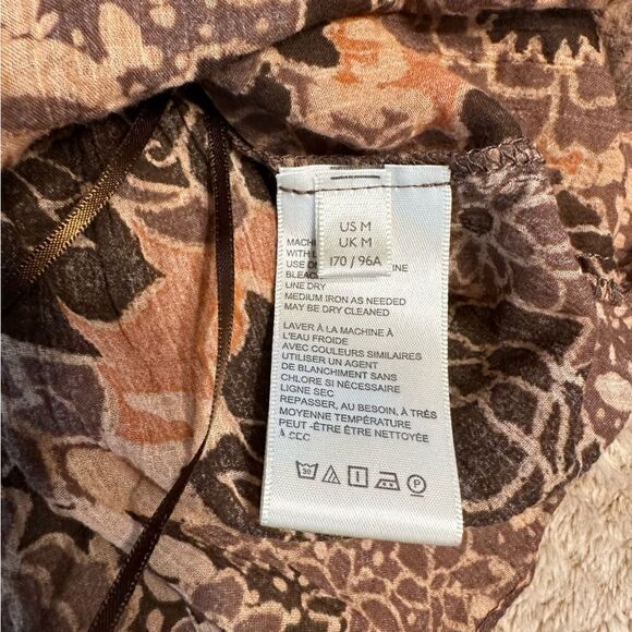 Free People Brinkley Smocked Floral Cocoa Combo Tank Top - Picture 6 of 9